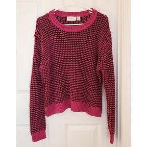 RD Style Bright Pink & Black Sweater Large